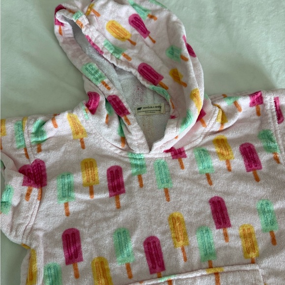 monica + andy Kids Terry Swim Coverup Hoodie in Pastel Rainbow - Picture 3 of 3